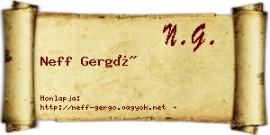Neff Gergő névjegykártya